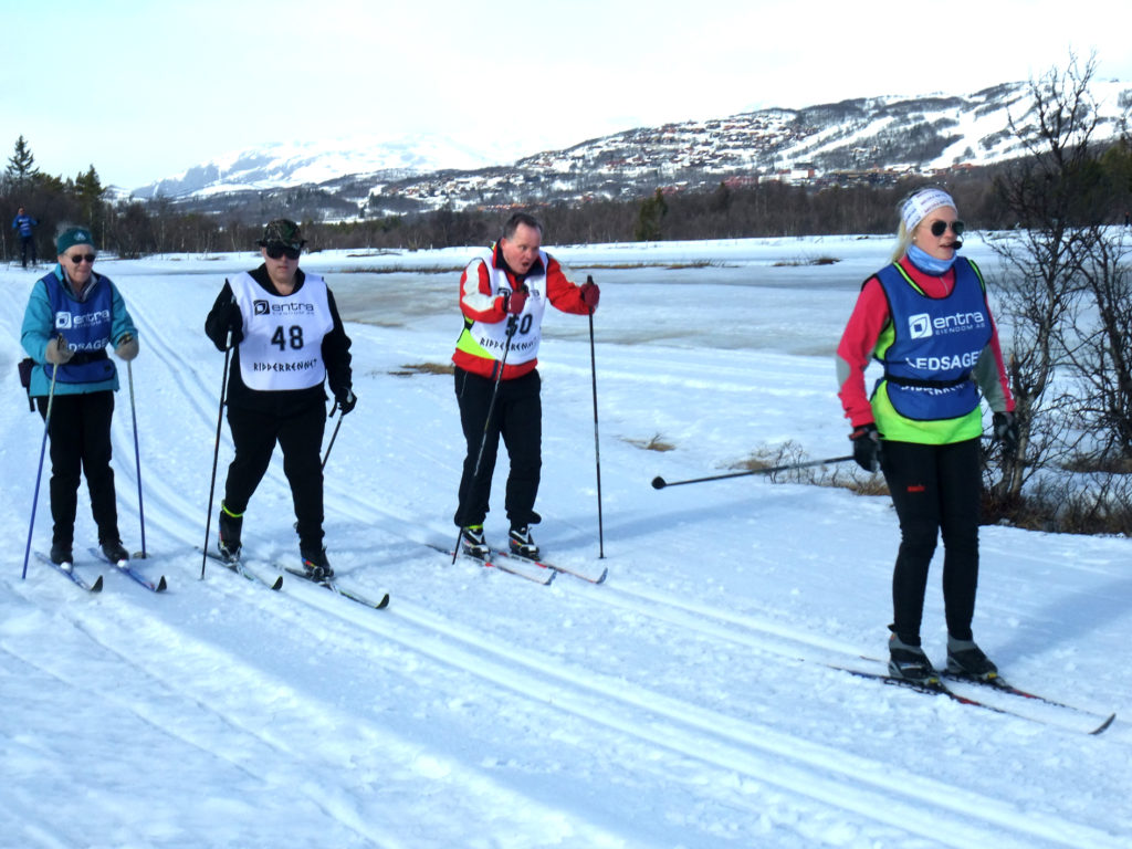 Blinde og ledsagere på ski under Ridderrennet